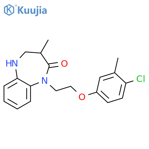 1-[2-(4-chloro-3-methylphenoxy)ethyl]-3-methyl-2,3,4,5-tetrahydro-1H-1,5-benzodiazepin-2-one structure