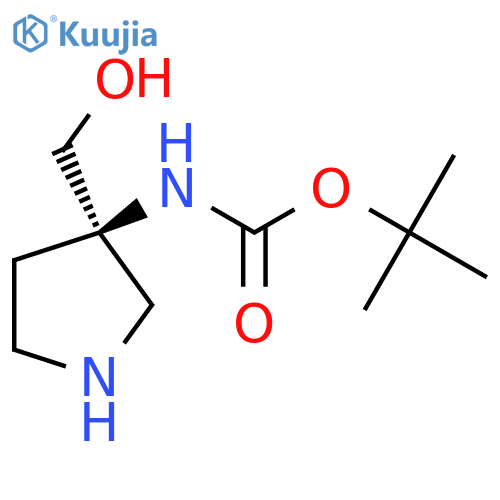 tert-butyl N-[(3R)-3-(hydroxymethyl)pyrrolidin-3-yl]carbamate structure