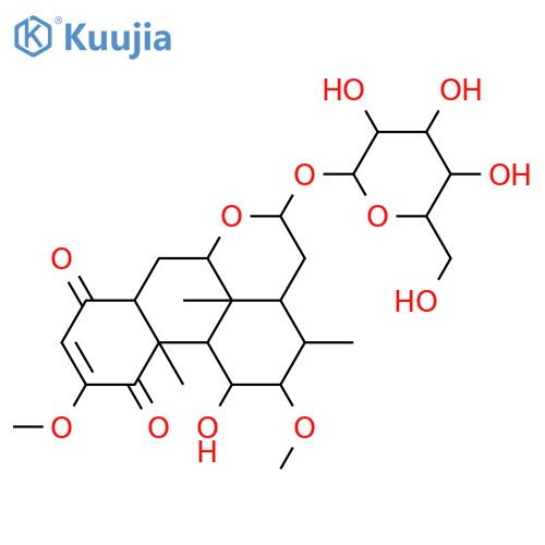 18-Norpicras-2-ene-1,4-dione,16-(b-D-glucopyranosyloxy)-11-hydroxy-2,12-dimethoxy-,(11a,12b,16a)- (9CI) structure