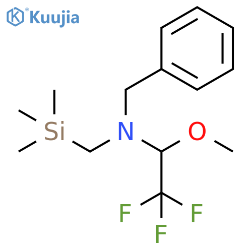Benzenemethanamine, N-(2,2,2-trifluoro-1-methoxyethyl)-N-[(trimethylsilyl)methyl]- structure