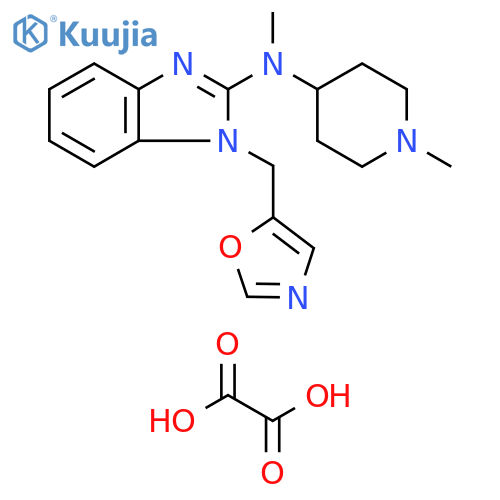 1H-Benzimidazol-2-amine, N-methyl-N-(1-methyl-4-piperidinyl)-1-(5-oxazolylmethyl)-, ethanedioate (1:2) structure