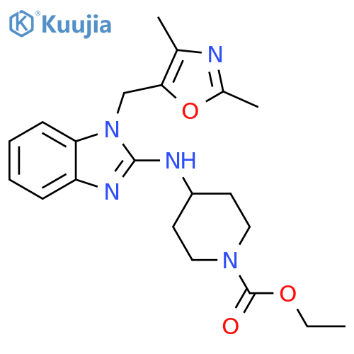 1-Piperidinecarboxylic acid, 4-[[1-[(2,4-dimethyl-5-oxazolyl)methyl]-1H-benzimidazol-2-yl]amino]-, ethyl ester structure