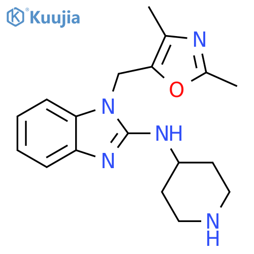 1H-Benzimidazol-2-amine,1-[(2,4-dimethyl-5-oxazolyl)methyl]-N-4-piperidinyl- structure