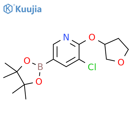 3-Chloro-2-((tetrahydrofuran-3-yl)oxy)-5-(4,4,5,5-tetramethyl-1,3,2-dioxaborolan-2-yl)pyridine structure