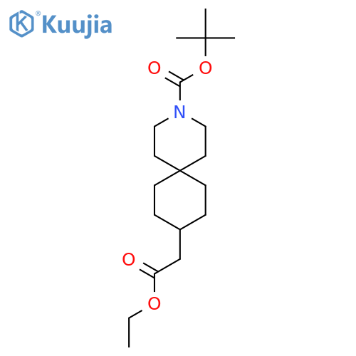 tert-butyl 9-(2-ethoxy-2-oxoethyl)-3-azaspiro[5.5]undecane-3-carboxylate structure