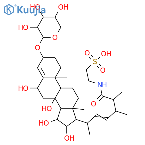 Ergosta-4,22-diene-3,6,8,15,16,26-hexol; (3β,6β,8β,15α,16β,22E,24S,25S)-form, 26-Carboxylic acid, 26-(2-sulfoethylamide), 3-O-β-D-xylopyranoside structure