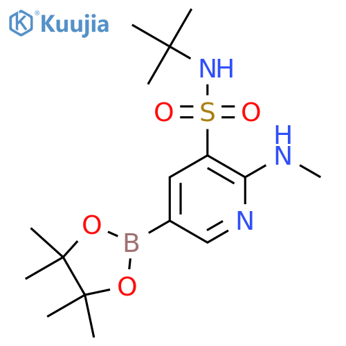 N-(Tert-butyl)-2-(methylamino)-5-(4,4,5,5-tetramethyl-1,3,2-dioxaborolan-2-YL)pyridine-3-sulfonamide structure