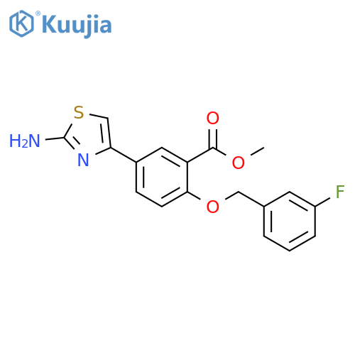5-(2-Amino-thiazol-4-yl)-2-(3-fluoro-benzyloxy)-benzoic acid methyl ester structure