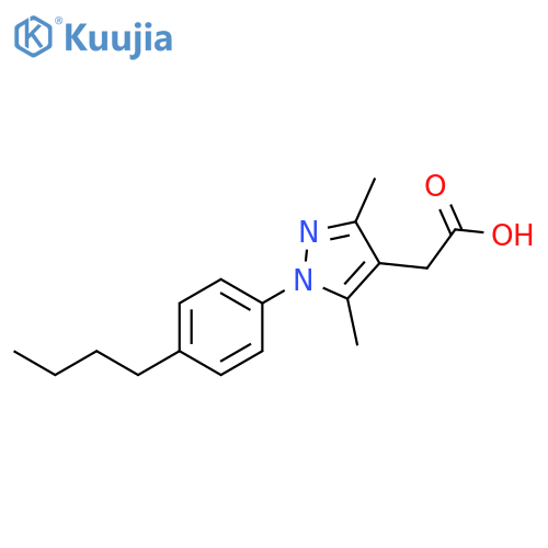 [1-(4-Butyl-phenyl)-3,5-dimethyl-1H-pyrazol-4-yl]-acetic acid structure