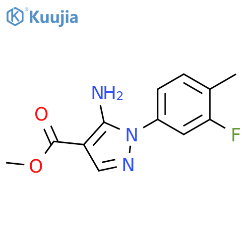 5-Amino-1-(3-fluoro-4-methyl-phenyl)-1H-pyrazole-4-carboxylic acid methyl ester structure