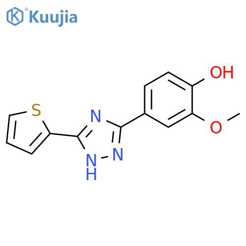 2-Methoxy-4-(5-thiophen-2-yl-2H-[1,2,4]triazol-3-yl)-phenol structure