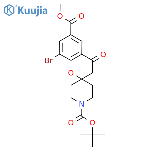 1'-Tert-butyl 6-methyl 8-bromo-4-oxospiro[chroman-2,4'-piperidine]-1',6-dicarboxylate structure