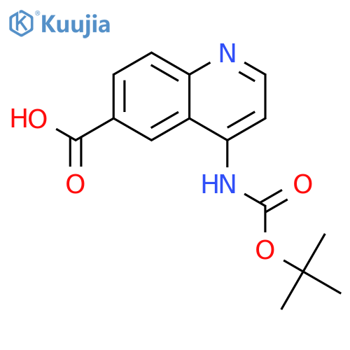4-(tert-butoxycarbonylamino)quinoline-6-carboxylic acid structure