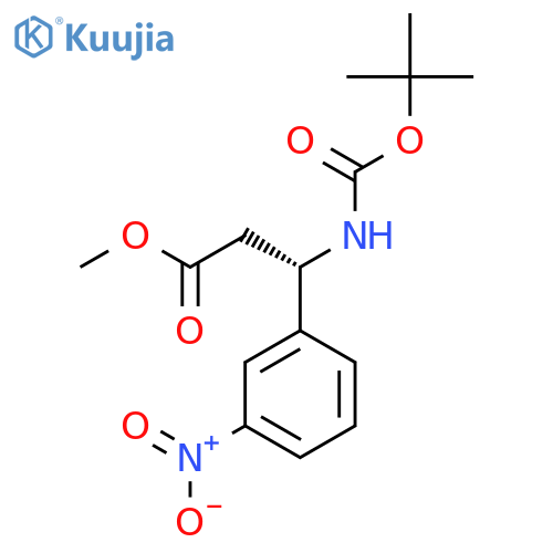 (S)-Methyl 3-((tert-butoxycarbonyl)amino)-3-(3-nitrophenyl)propanoate structure