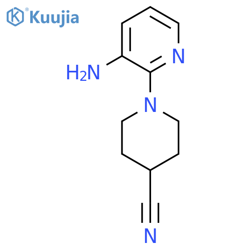 1-(3-Aminopyridin-2-yl)piperidine-4-carbonitrile structure