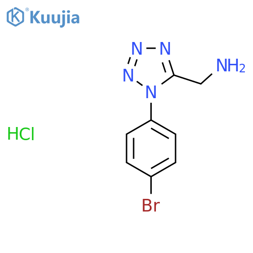 {[1-(4-Bromophenyl)-1H-tetrazol-5-yl]methyl}amine hydrochloride structure