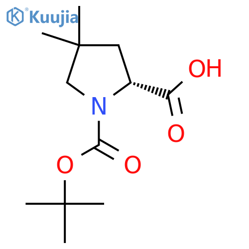 1,2-Pyrrolidinedicarboxylic acid, 4,4-diMethyl-, 1-(1,1-diMethylethyl) ester, (2R)- structure
