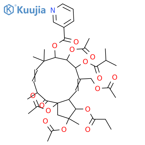 2,3,7,8,9,15,17-Heptahydroxy-5,11-jatrophadien-14-one; (2α,3β,5Z,7β,8α,9α,11E,13α,15β)-form, 9-O-(3-Pyridinecarbonyl), 7-O-(2-methylpropanoyl), 3-propanoyl, 2,8,15,17-tetra-Ac structure