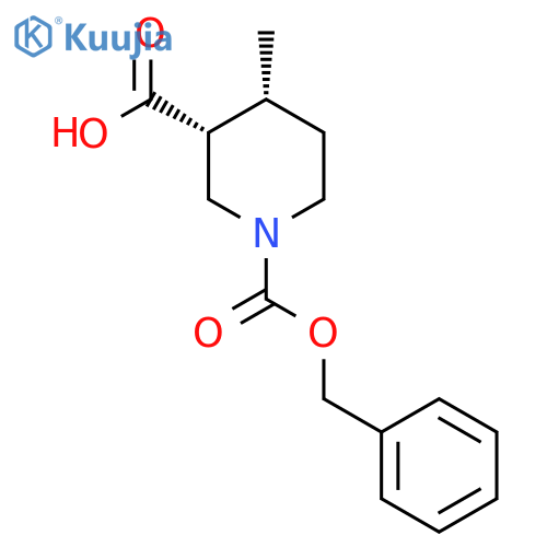 rel-(3R,4R)-1-((benzyloxy)carbonyl)-4-methylpiperidine-3-carboxylic acid structure