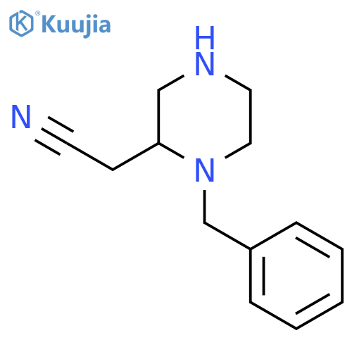 2-Piperazineacetonitrile, 1-(phenylmethyl)- structure