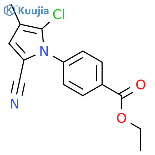 Ethyl 4-(2-chloro-5-cyano-3-methyl-1H-pyrrol-1-yl)benzoate structure