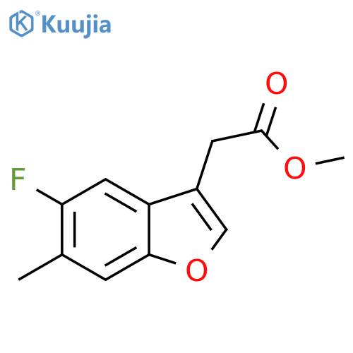 (5-Fluoro-6-methyl-benzofuran-3-yl)-acetic acid methyl ester structure