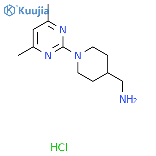 {1-(4,6-Dimethylpyrimidin-2-yl)piperidin-4-ylmethyl}amine hydrochloride structure