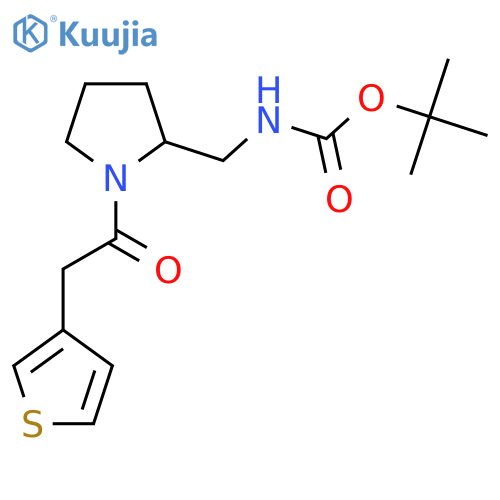 Tert-butyl ((1-(2-(thiophen-3-yl)acetyl)pyrrolidin-2-yl)methyl)carbamate structure