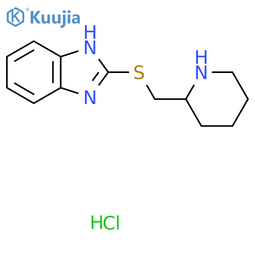 2-[(piperidin-2-ylmethyl)sulfanyl]-1H-1,3-benzodiazole hydrochloride structure