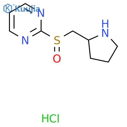 2-((Pyrrolidin-2-ylmethyl)sulfinyl)pyrimidine hydrochloride structure