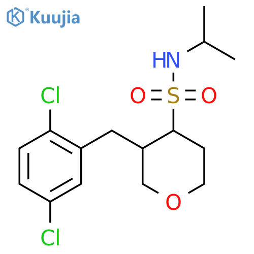 3-[(2,5-Dichlorophenyl)methyl]-N-propan-2-yloxane-4-sulfonamide structure