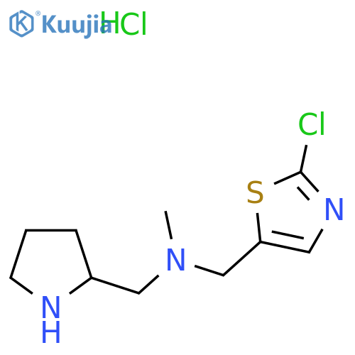 N-[(2-Chloro-1,3-thiazol-5-yl)methyl]-N-methyl-1-pyrrolidin-2-ylmethanamine;hydrochloride structure