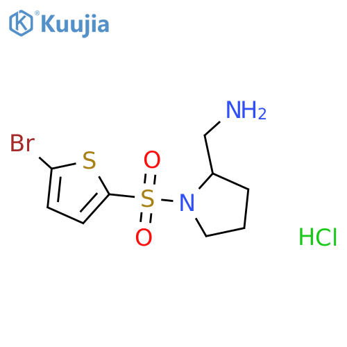 (1-((5-Bromothiophen-2-yl)sulfonyl)pyrrolidin-2-yl)methanamine hydrochloride structure