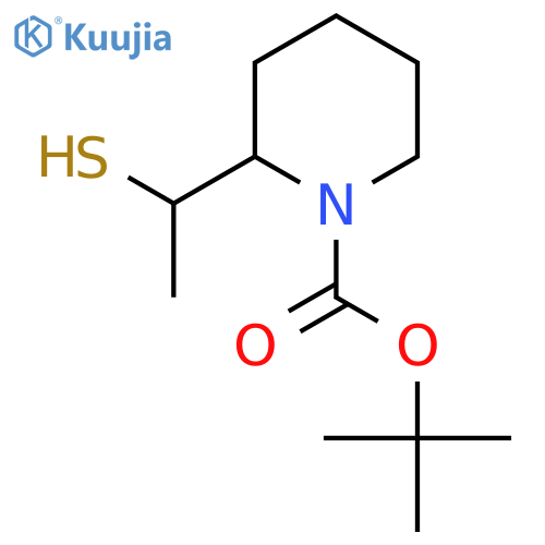 tert-butyl 2-(1-sulfanylethyl)piperidine-1-carboxylate structure