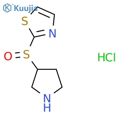 2-(Pyrrolidin-3-ylsulfinyl)thiazole hydrochloride structure