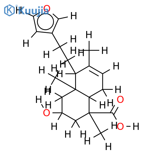 2alpha-hydroxy-15,16-epoxylabda-7,13(16),14-trien-18-oic acid structure