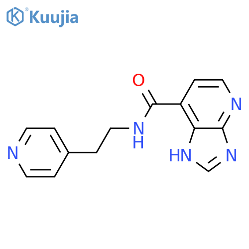 N-[2-(pyridin-4-yl)ethyl]-3H-imidazo[4,5-b]pyridine-7-carboxamide structure