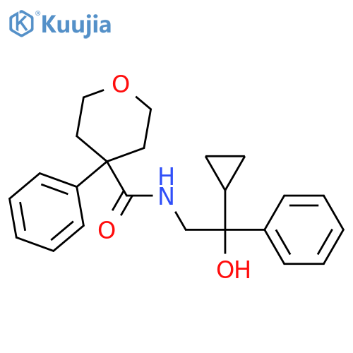 N-(2-cyclopropyl-2-hydroxy-2-phenylethyl)-4-phenyloxane-4-carboxamide structure