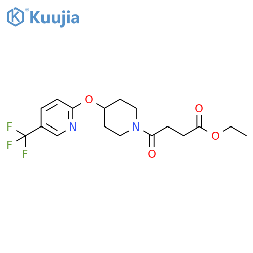 ethyl 4-oxo-4-(4-{[5-(trifluoromethyl)pyridin-2-yl]oxy}piperidin-1-yl)butanoate structure