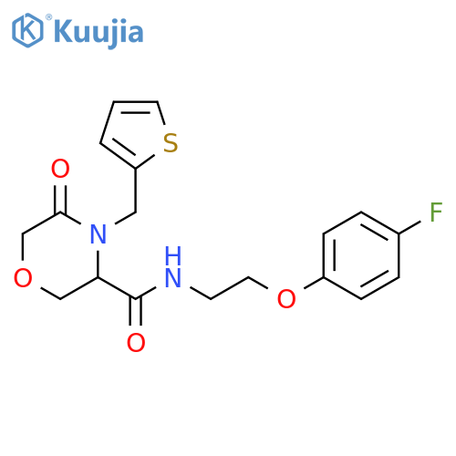 N-[2-(4-fluorophenoxy)ethyl]-5-oxo-4-[(thiophen-2-yl)methyl]morpholine-3-carboxamide structure
