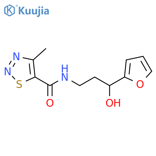 N-3-(furan-2-yl)-3-hydroxypropyl-4-methyl-1,2,3-thiadiazole-5-carboxamide structure