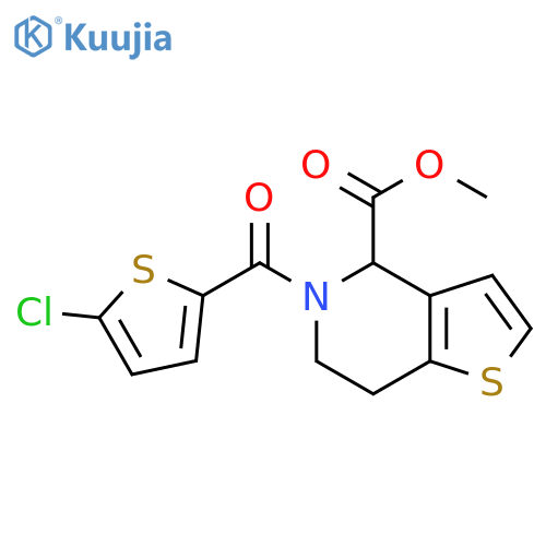 methyl 5-(5-chlorothiophene-2-carbonyl)-4H,5H,6H,7H-thieno[3,2-c]pyridine-4-carboxylate structure