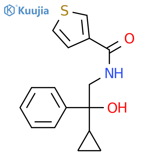 N-(2-cyclopropyl-2-hydroxy-2-phenylethyl)thiophene-3-carboxamide structure