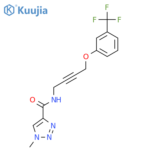 1-methyl-N-{4-3-(trifluoromethyl)phenoxybut-2-yn-1-yl}-1H-1,2,3-triazole-4-carboxamide structure