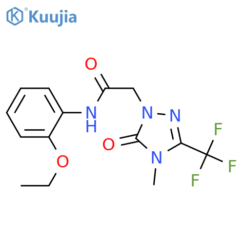 N-(2-ethoxyphenyl)-2-4-methyl-5-oxo-3-(trifluoromethyl)-4,5-dihydro-1H-1,2,4-triazol-1-ylacetamide structure