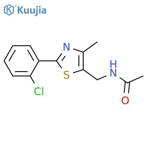N-{[2-(2-chlorophenyl)-4-methyl-1,3-thiazol-5-yl]methyl}acetamide structure
