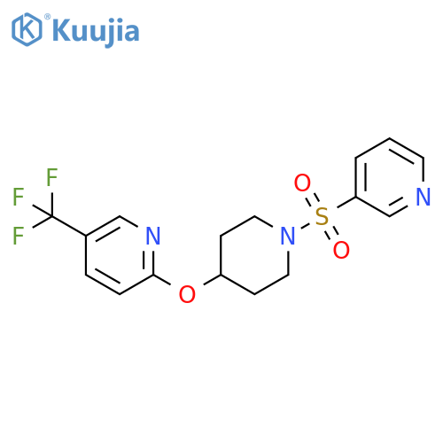 2-{[1-(pyridine-3-sulfonyl)piperidin-4-yl]oxy}-5-(trifluoromethyl)pyridine structure