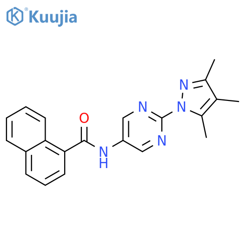 N-2-(3,4,5-trimethyl-1H-pyrazol-1-yl)pyrimidin-5-ylnaphthalene-1-carboxamide structure