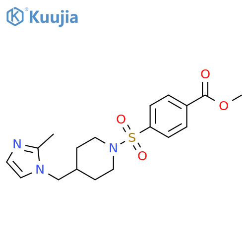 methyl 4-({4-(2-methyl-1H-imidazol-1-yl)methylpiperidin-1-yl}sulfonyl)benzoate structure