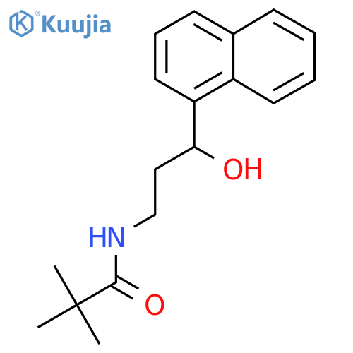 N-3-hydroxy-3-(naphthalen-1-yl)propyl-2,2-dimethylpropanamide structure
